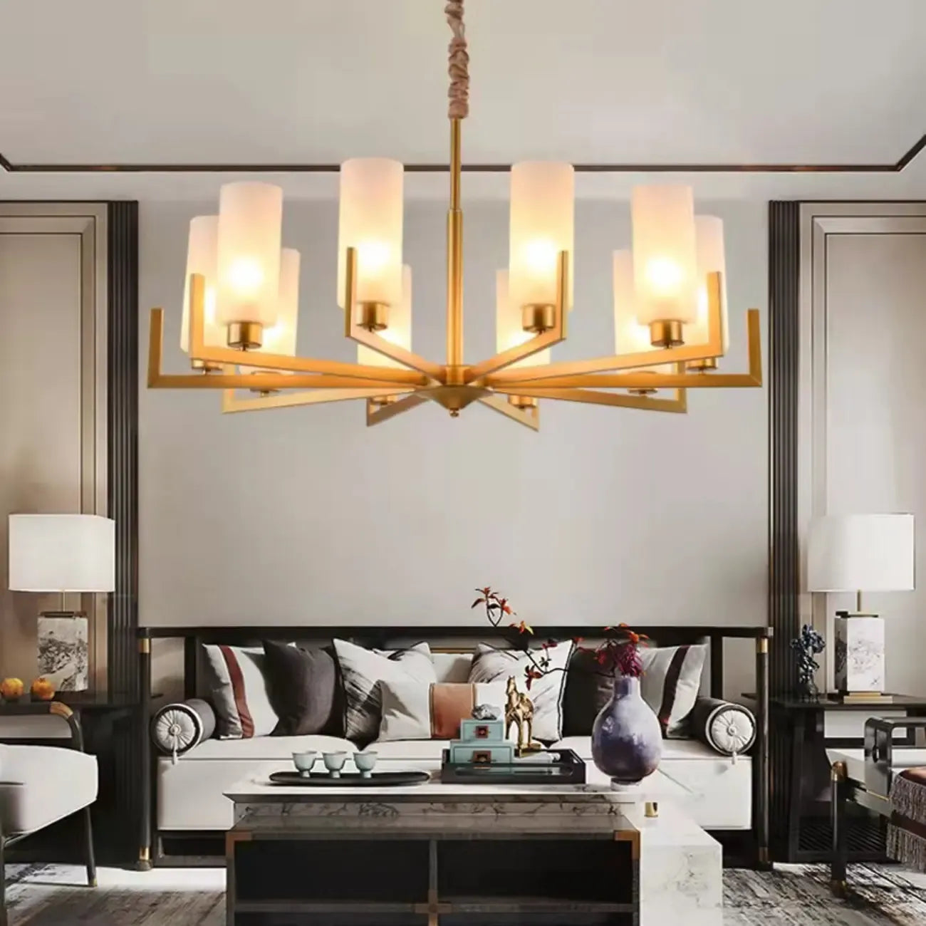 Modern Industrial Metal Chandelier for Living Room