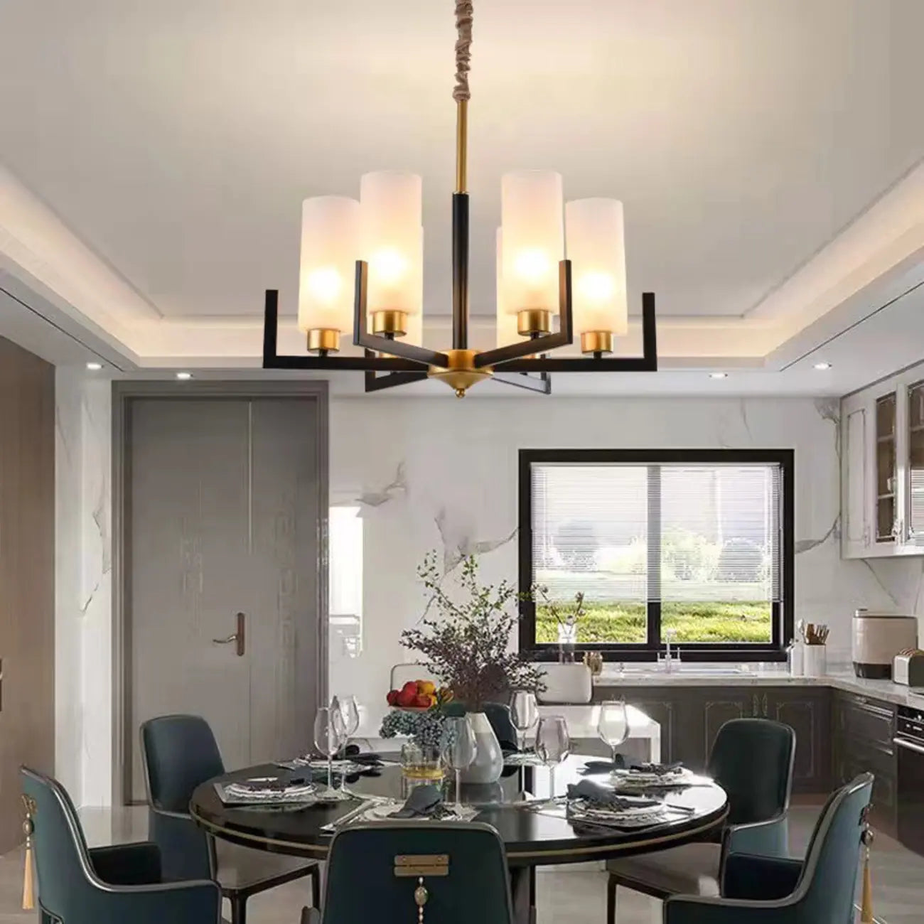 Modern Industrial Metal Chandelier for Living Room