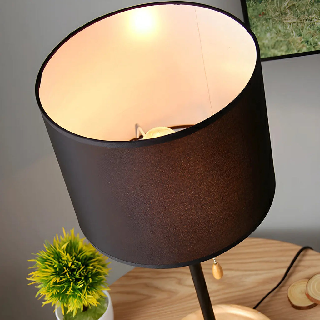 Modern Geometric Table Lamp Pull Chain Switch for Residential