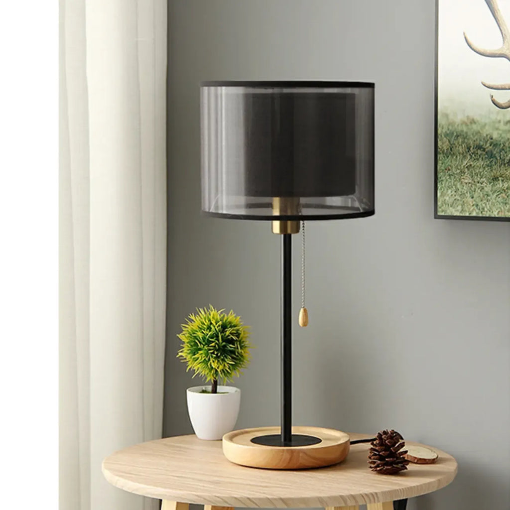 Modern Geometric Table Lamp Pull Chain Switch for Residential