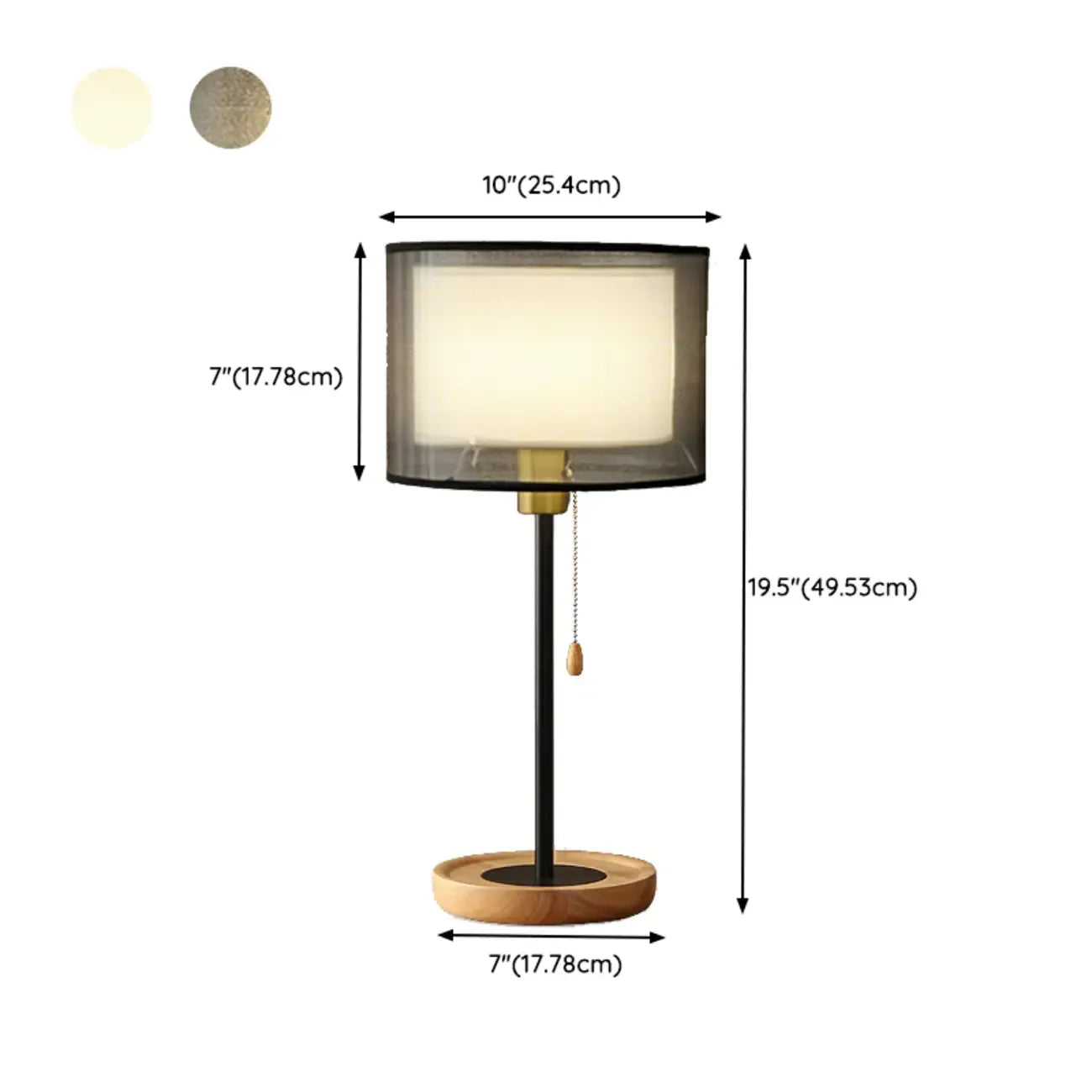 Modern Geometric Table Lamp Pull Chain Switch for Residential