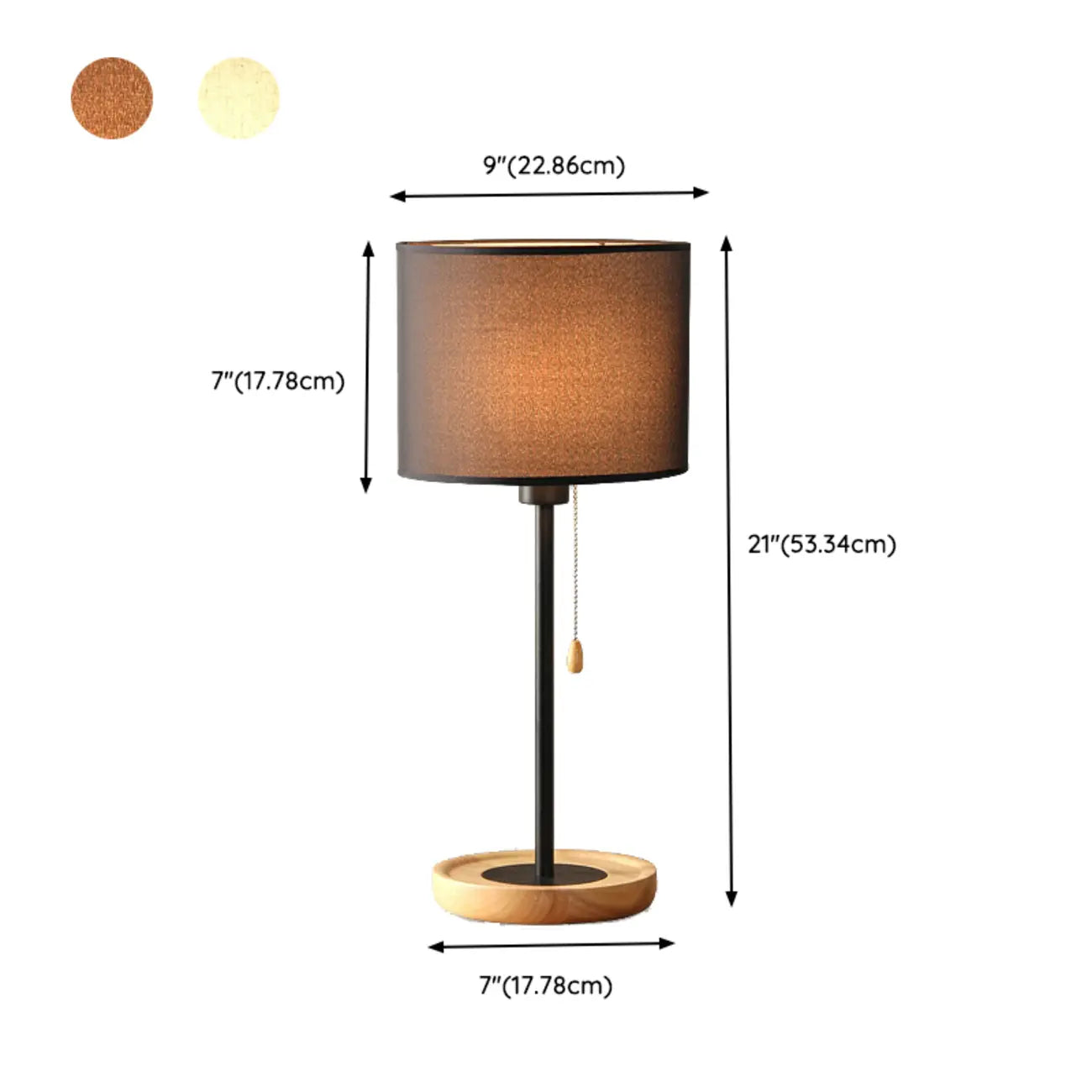 Modern Geometric Table Lamp Pull Chain Switch for Residential