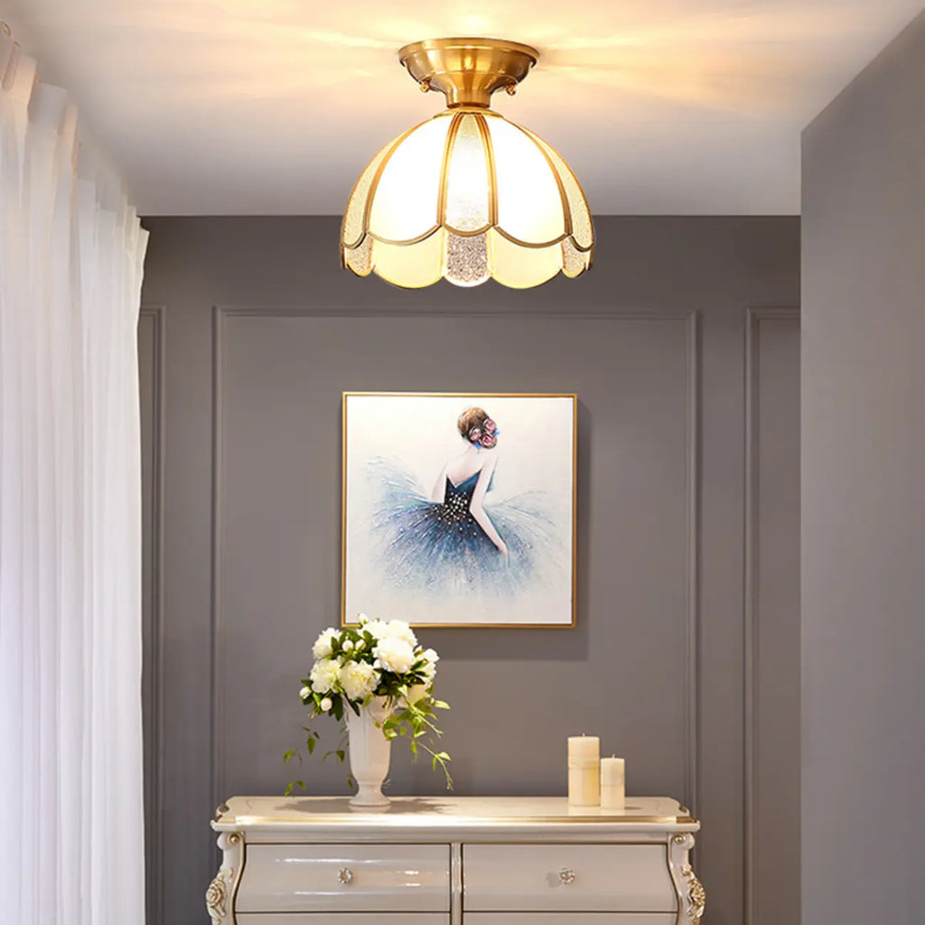Modern Geometric Semi Flush Ceiling Light for Living Room