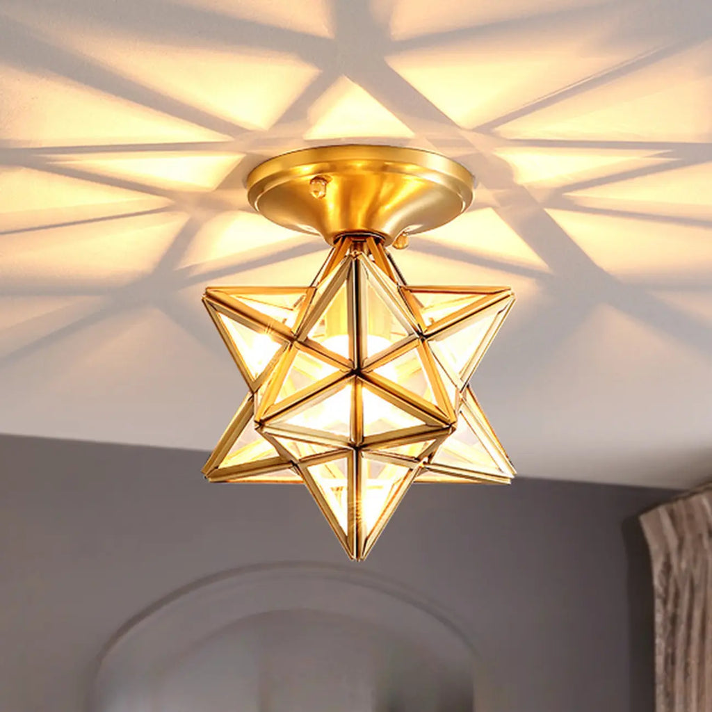 Modern Geometric Semi Flush Ceiling Light for Living Room