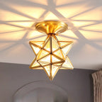 Modern Geometric Semi Flush Ceiling Light for Living Room