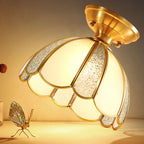 Modern Geometric Semi Flush Ceiling Light for Living Room