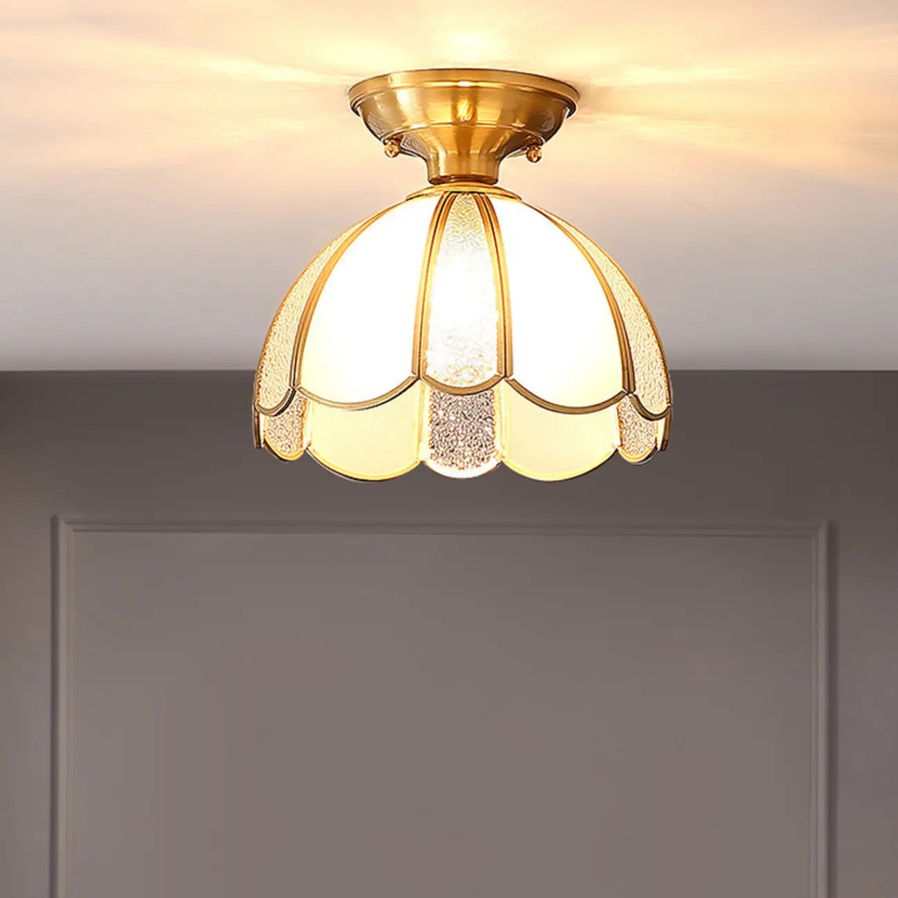 Modern Geometric Semi Flush Ceiling Light for Living Room