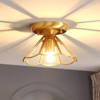 Modern Geometric Semi Flush Ceiling Light for Living Room