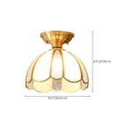 Modern Geometric Semi Flush Ceiling Light for Living Room