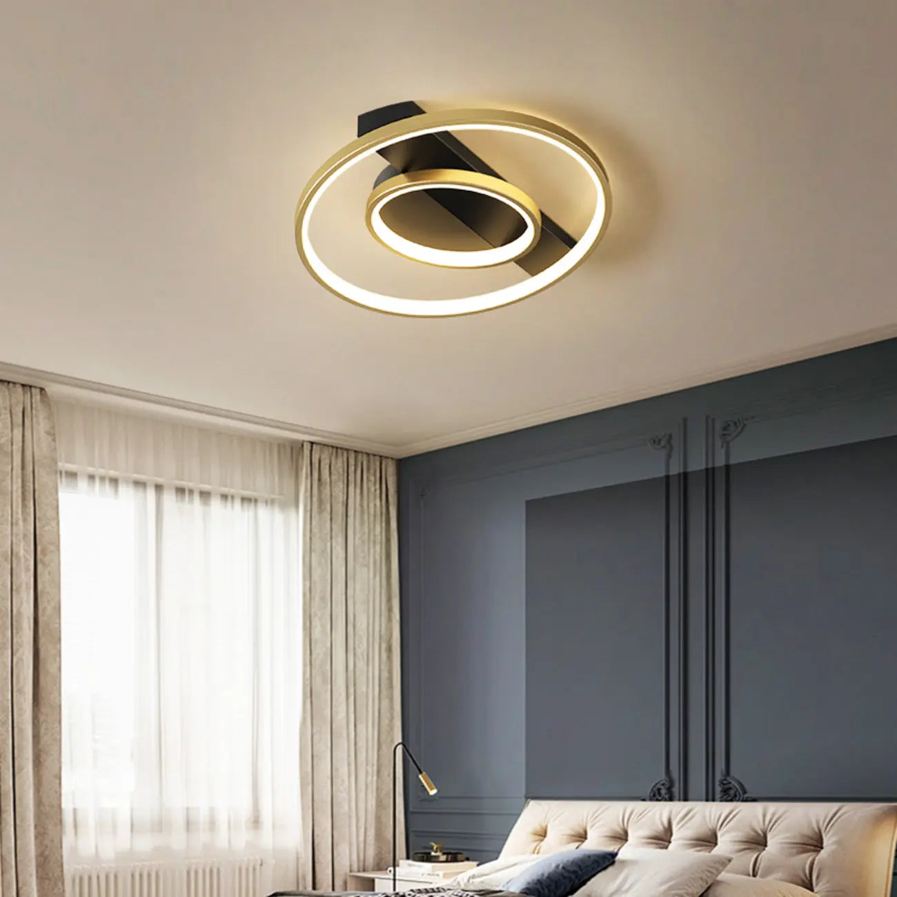 Modern LED Semi Flush Mount Ceiling Light for Bedroom