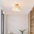Oriental Fabric Semi Flush Ceiling Light for Residential Use