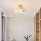 Oriental Fabric Semi Flush Ceiling Light for Residential Use