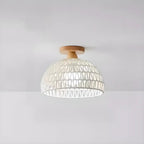 Oriental Fabric Semi Flush Ceiling Light for Residential Use