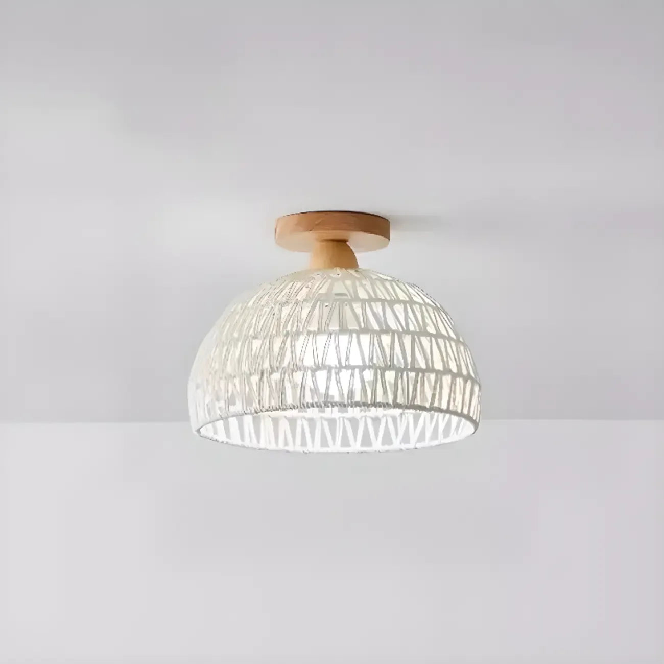 Oriental Fabric Semi Flush Ceiling Light for Residential Use
