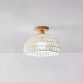 Oriental Fabric Semi Flush Ceiling Light for Residential Use