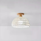Oriental Fabric Semi Flush Ceiling Light for Residential Use