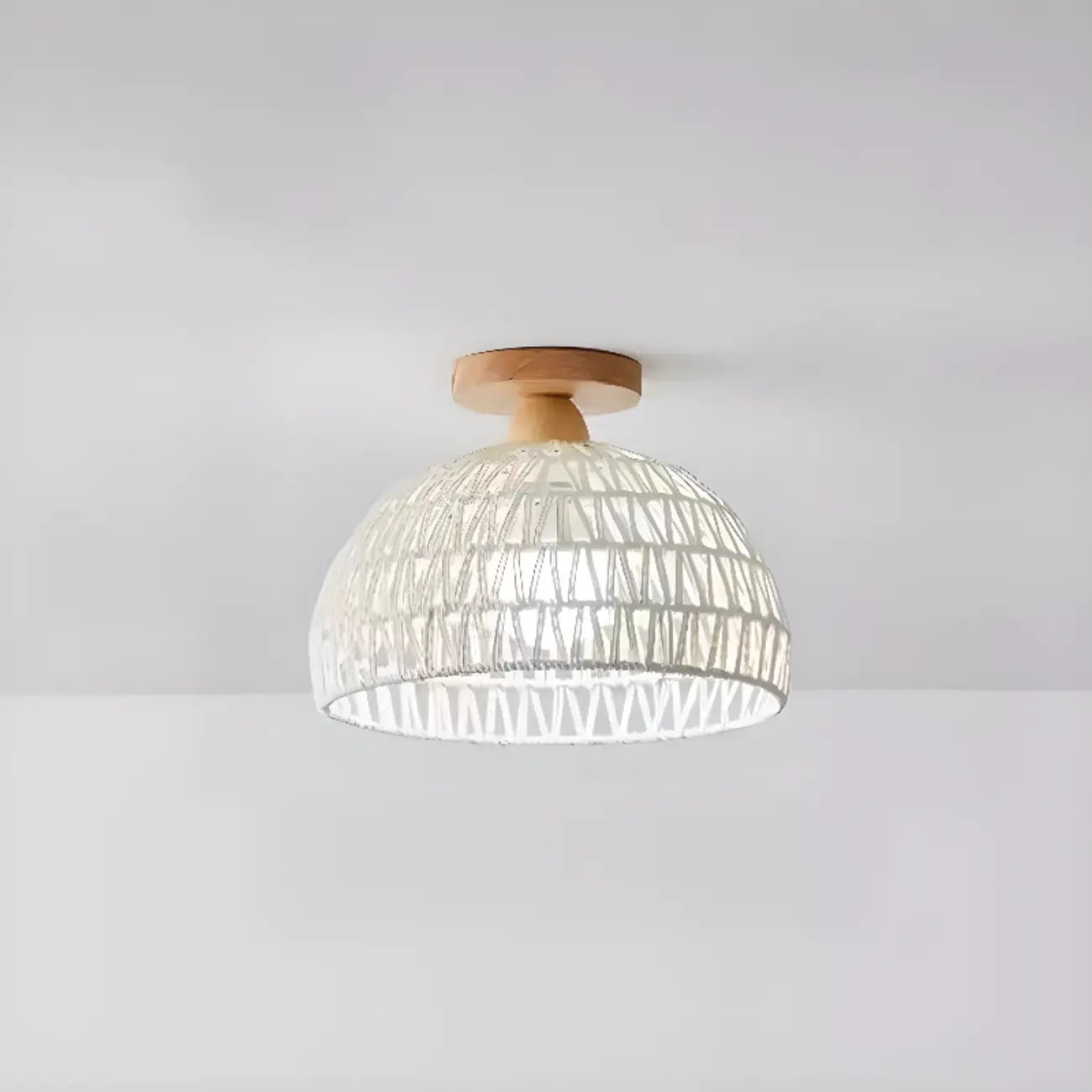 Oriental Fabric Semi Flush Ceiling Light for Residential Use