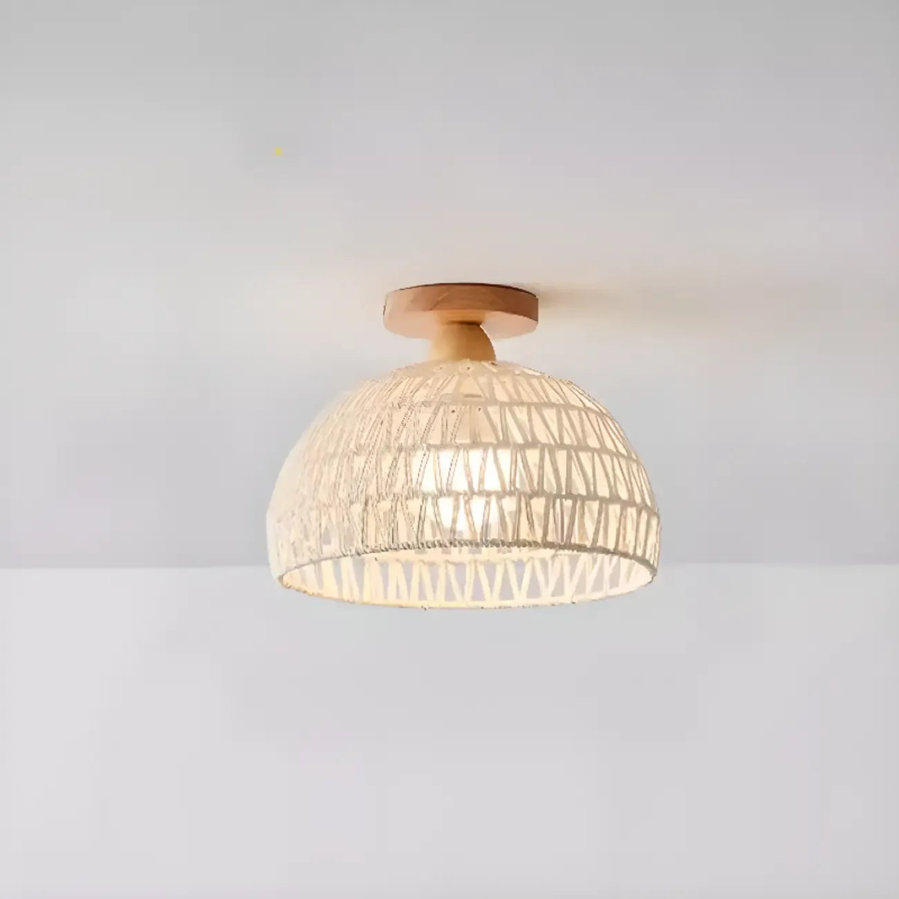 Oriental Fabric Semi Flush Ceiling Light for Residential Use