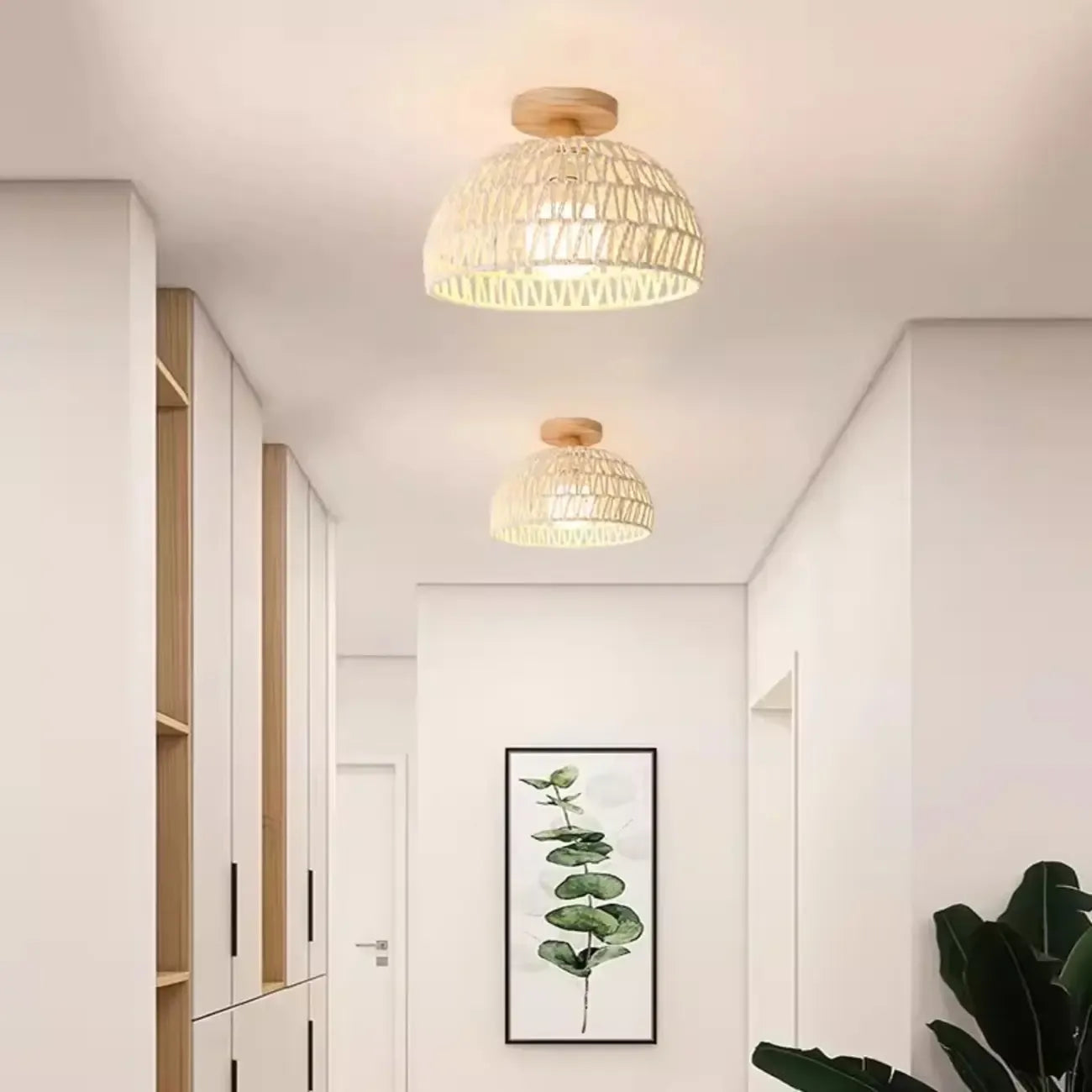 Oriental Fabric Semi Flush Ceiling Light for Residential Use