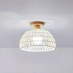 Oriental Fabric Semi Flush Ceiling Light for Residential Use