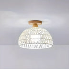 Oriental Fabric Semi Flush Ceiling Light for Residential Use