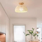 Oriental Fabric Semi Flush Ceiling Light for Residential Use