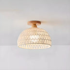 Oriental Fabric Semi Flush Ceiling Light for Residential Use