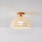 Oriental Fabric Semi Flush Ceiling Light for Residential Use