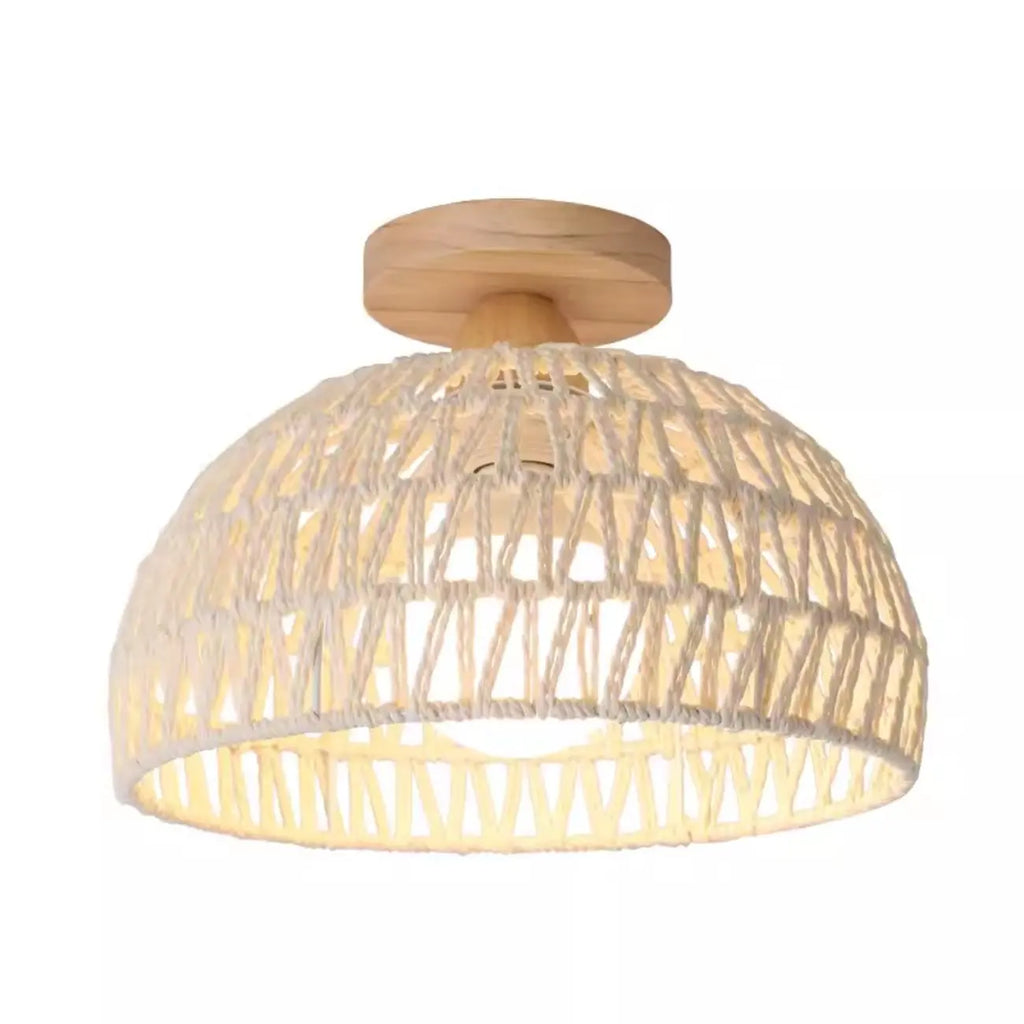 Oriental Fabric Semi Flush Ceiling Light for Residential Use