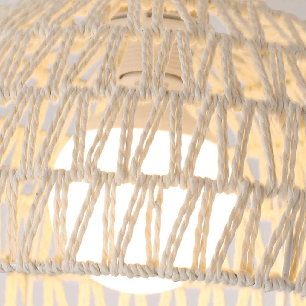 Oriental Fabric Semi Flush Ceiling Light for Residential Use