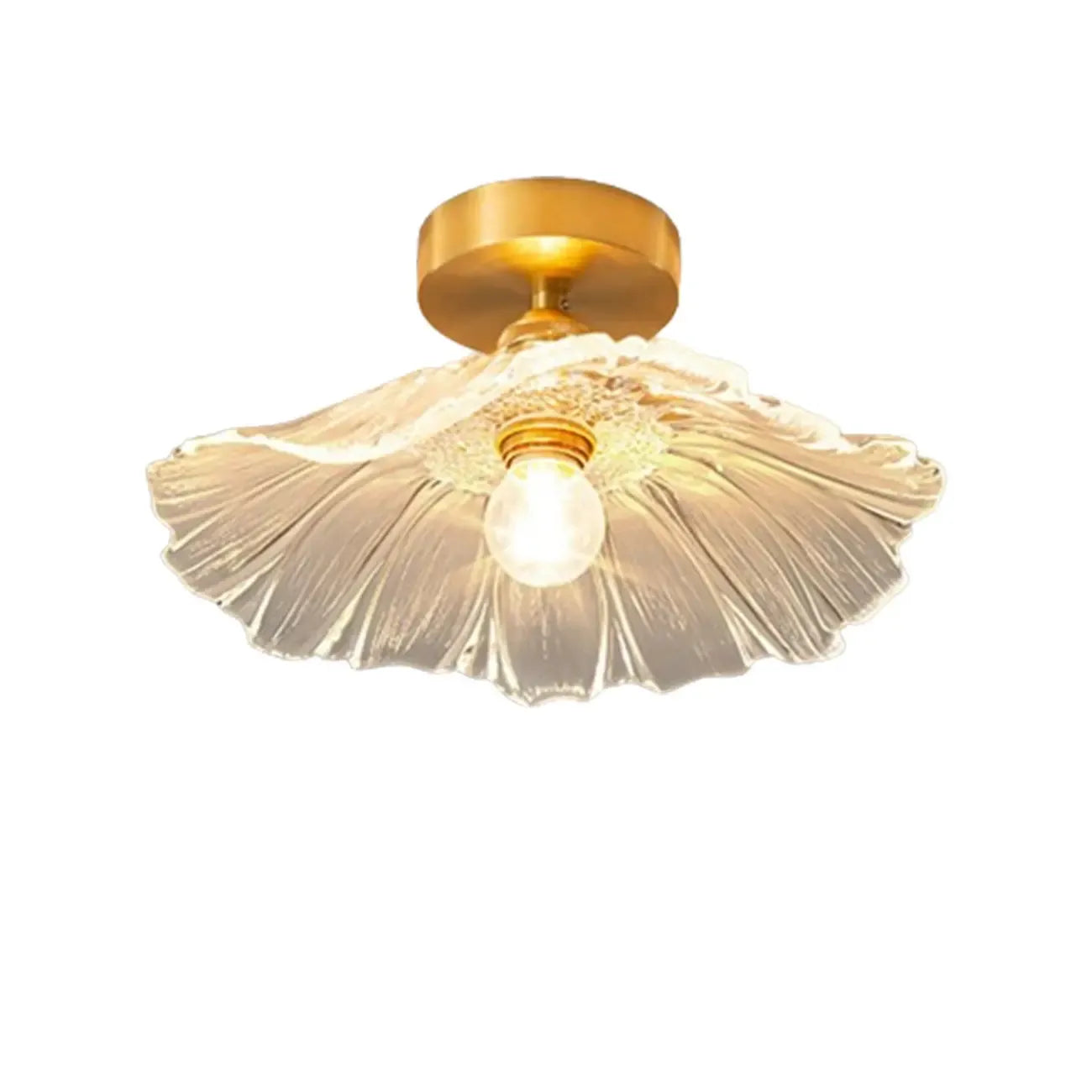 Modern Floral Glass Semi-Flush Ceiling Light for Entryway