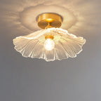 Modern Floral Glass Semi-Flush Ceiling Light for Entryway