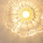 Modern Floral Glass Semi-Flush Ceiling Light for Entryway
