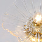 Modern Floral Glass Semi-Flush Ceiling Light for Entryway