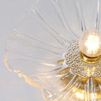 Modern Floral Glass Semi-Flush Ceiling Light for Entryway