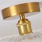 Modern Floral Glass Semi-Flush Ceiling Light for Entryway