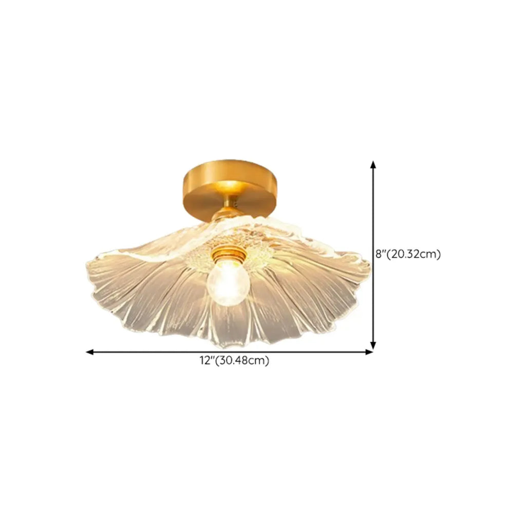 Modern Floral Glass Semi-Flush Ceiling Light for Entryway