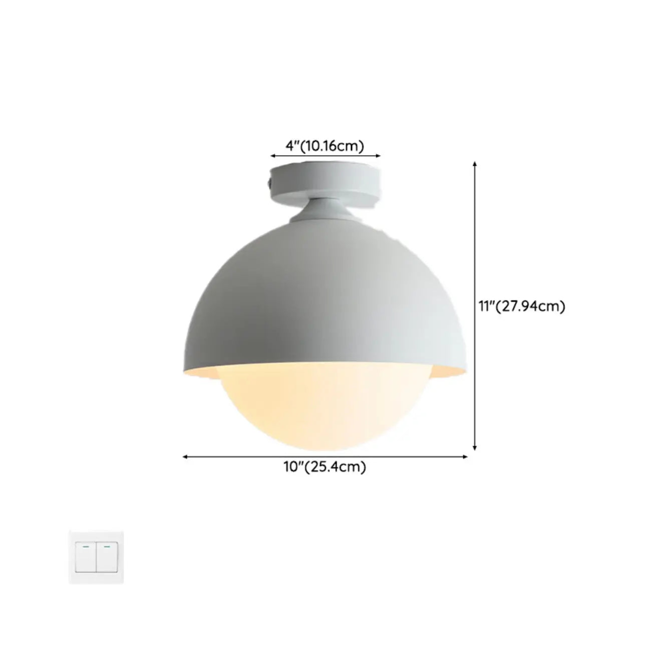 Mini Globe LED Semi-Flush Ceiling Light for Living Room