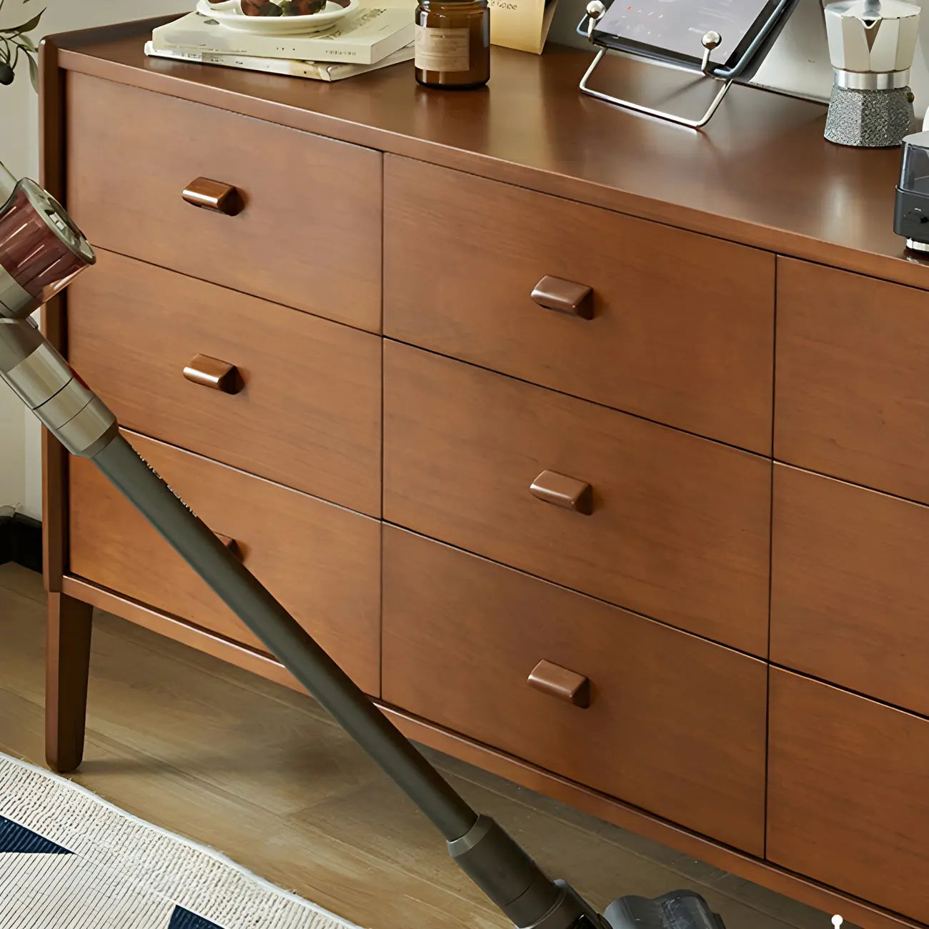 Traditional Brown Wooden Dresser with Self-Close Drawers