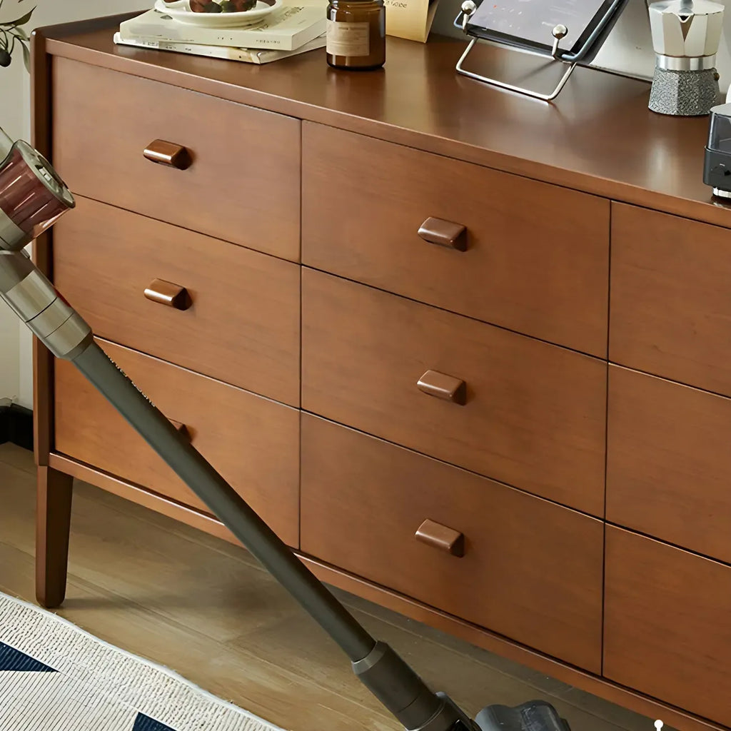 Traditional Brown Wooden Dresser with Self-Close Drawers