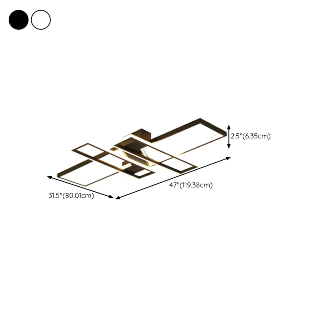 4-Light Modern LED Semi Flush Ceiling Light for Living Room