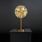 Glamorous Globe Crystal Table Lamp Gold Metal for Living Room