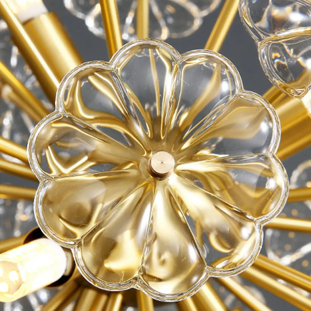 Glamorous Globe Crystal Table Lamp Gold Metal for Living Room