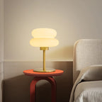 Modern Gold Metal Geometric Glass Table Lamp for Bedroom