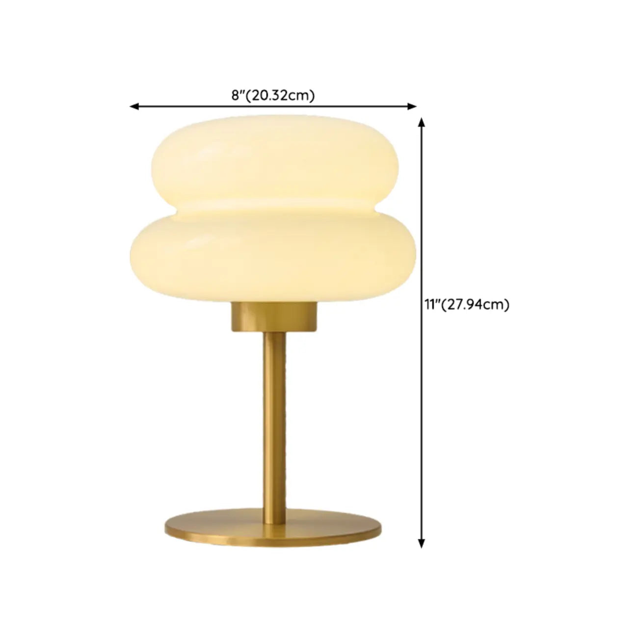 Modern Gold Metal Geometric Glass Table Lamp for Bedroom