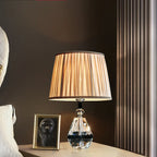 Glamorous Crystal Table Lamp with Geometric Shade for Home