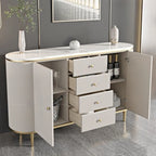 Glam Stone Waterproof Oval Storage Cabinet with 4 Drawers