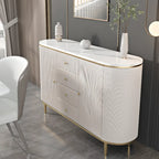 Glam Stone Waterproof Oval Storage Cabinet with 4 Drawers
