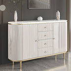 Glam Stone Waterproof Oval Storage Cabinet with 4 Drawers