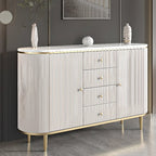 Glam Stone Waterproof Oval Storage Cabinet with 4 Drawers